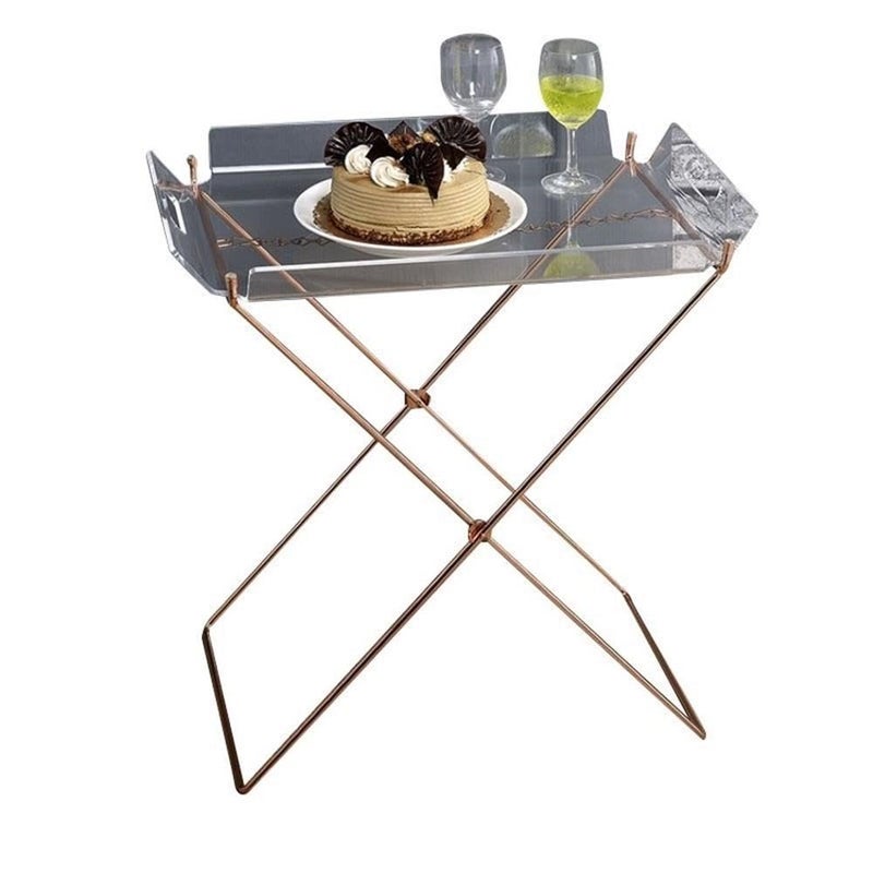 ACME Cercie Tray Table in Clear Acrylic and Copper - Image 1